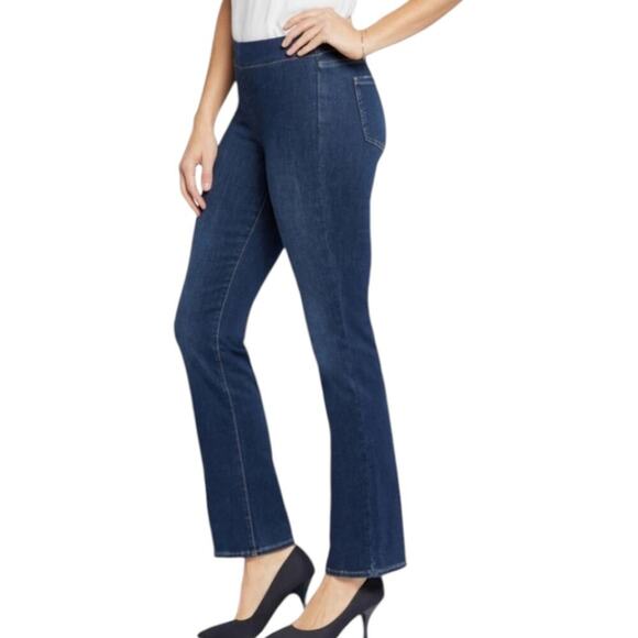 NYDJ Pull on Slim Bootcut Jeans Medium Wash Plus Size 2XL Tall 20 22 New 21 x 34 - Picture 2 of 16